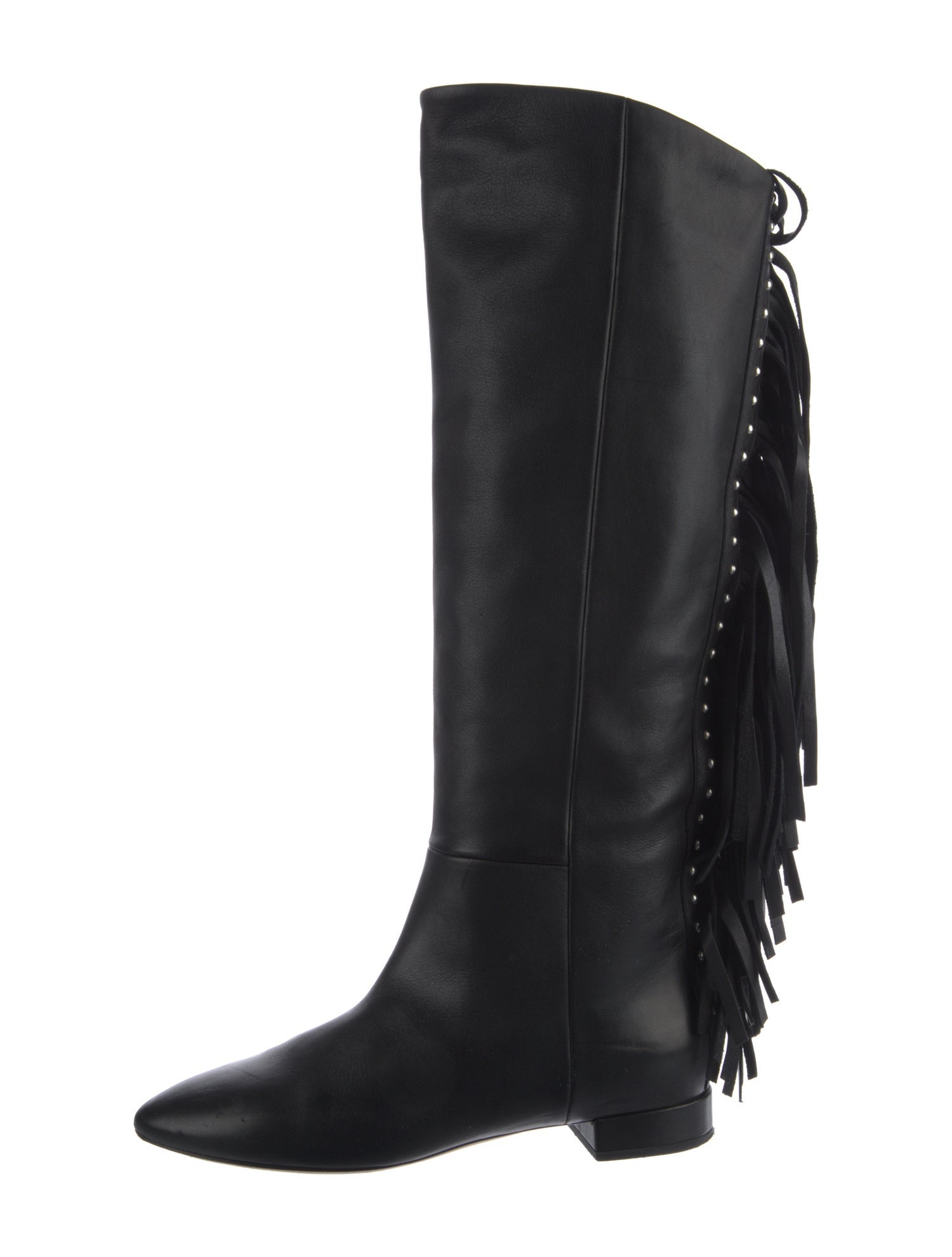 Saint Laurent Leather Studded Accents Boots