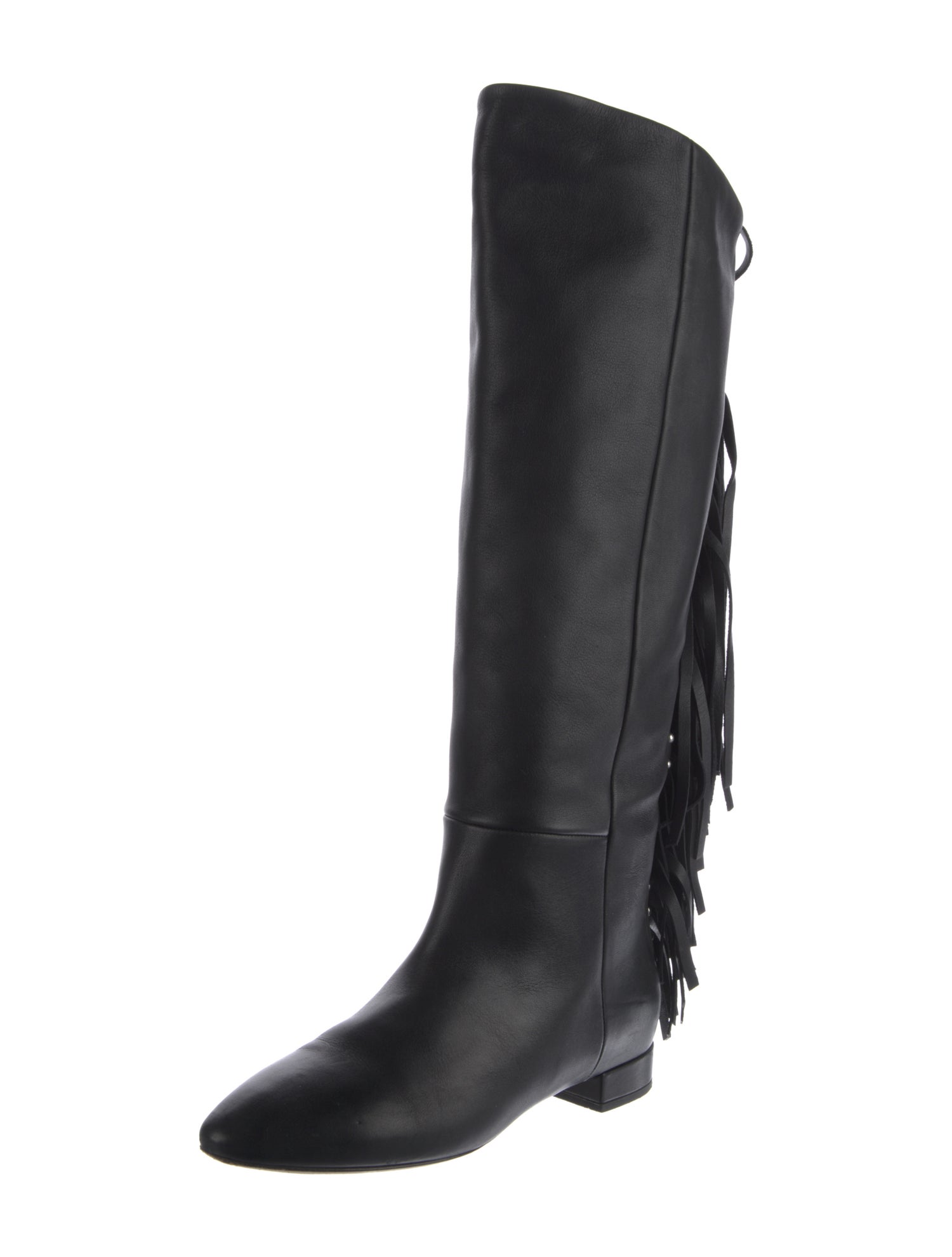 Saint Laurent Leather Studded Accents Boots