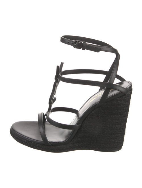 Saint Laurent Signature Logo Leather Espadrilles