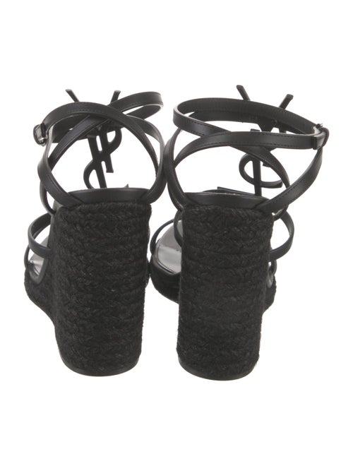 Saint Laurent Signature Logo Leather Espadrilles