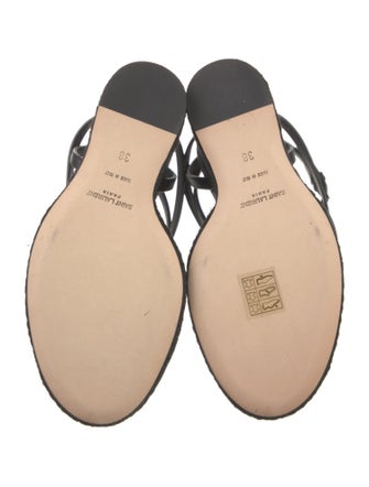 Saint Laurent Signature Logo Leather Espadrilles