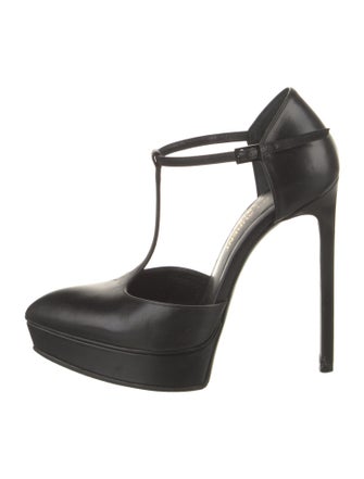 Saint Laurent Leather T-Strap Pumps