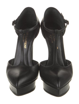 Saint Laurent Leather T-Strap Pumps