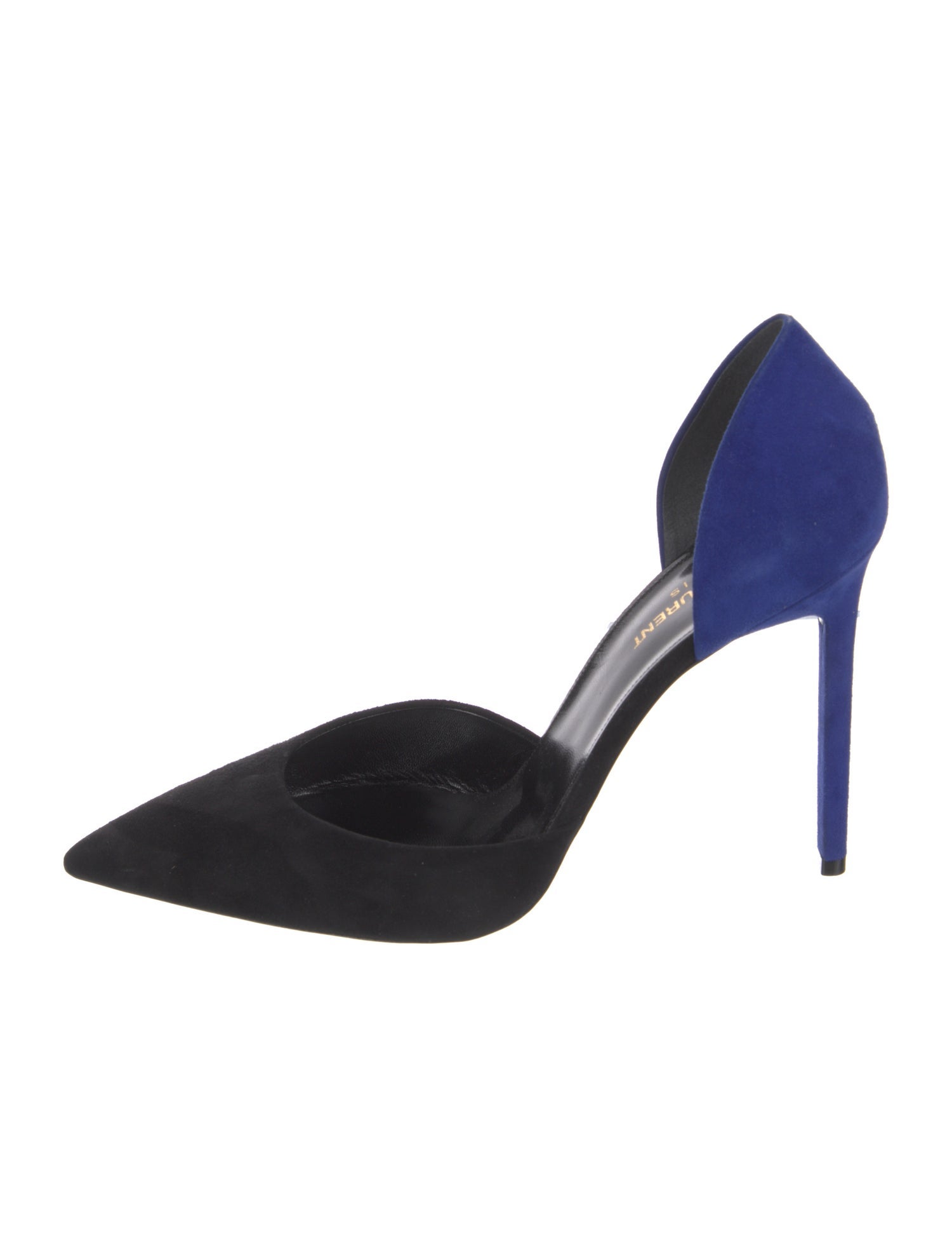 Saint Laurent Suede Colorblock Pattern D'Orsay Pumps