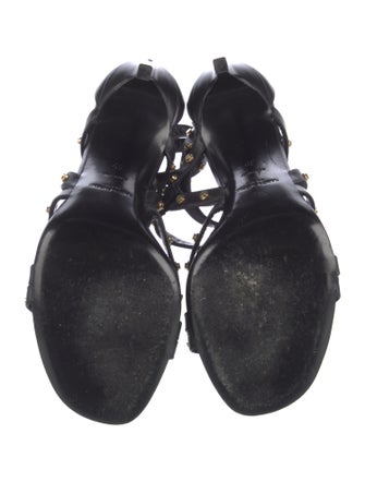Saint Laurent Leather Studded Accents Sandals