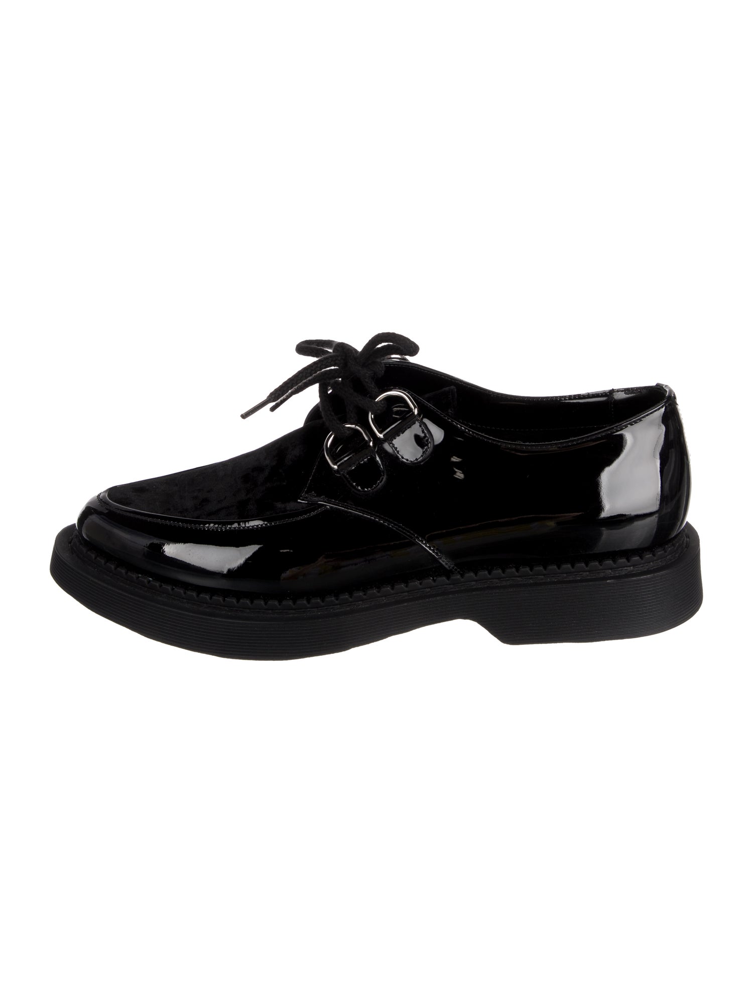 Saint Laurent Patent Leather Leather Trim Embellishment Derby Shoes