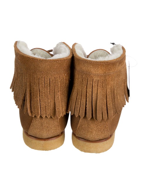 Saint Laurent Suede Colorblock Pattern Lace-Up Boots