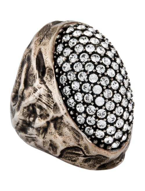 Saint Laurent Crystal Dome Cocktail Ring