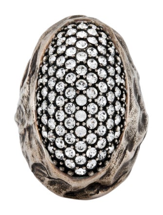 Saint Laurent Crystal Dome Cocktail Ring