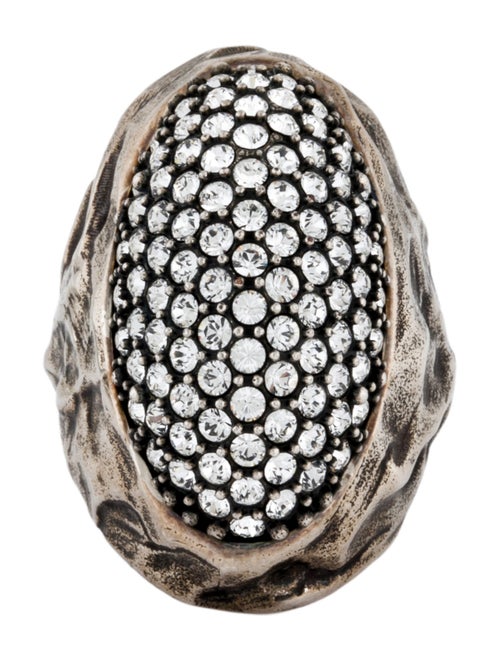 Saint Laurent Crystal Dome Cocktail Ring