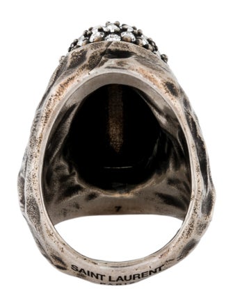 Saint Laurent Crystal Dome Cocktail Ring