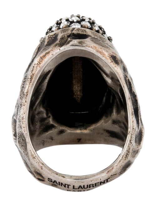 Saint Laurent Crystal Dome Cocktail Ring