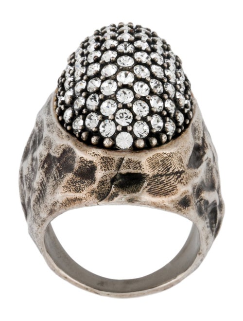 Saint Laurent Crystal Dome Cocktail Ring