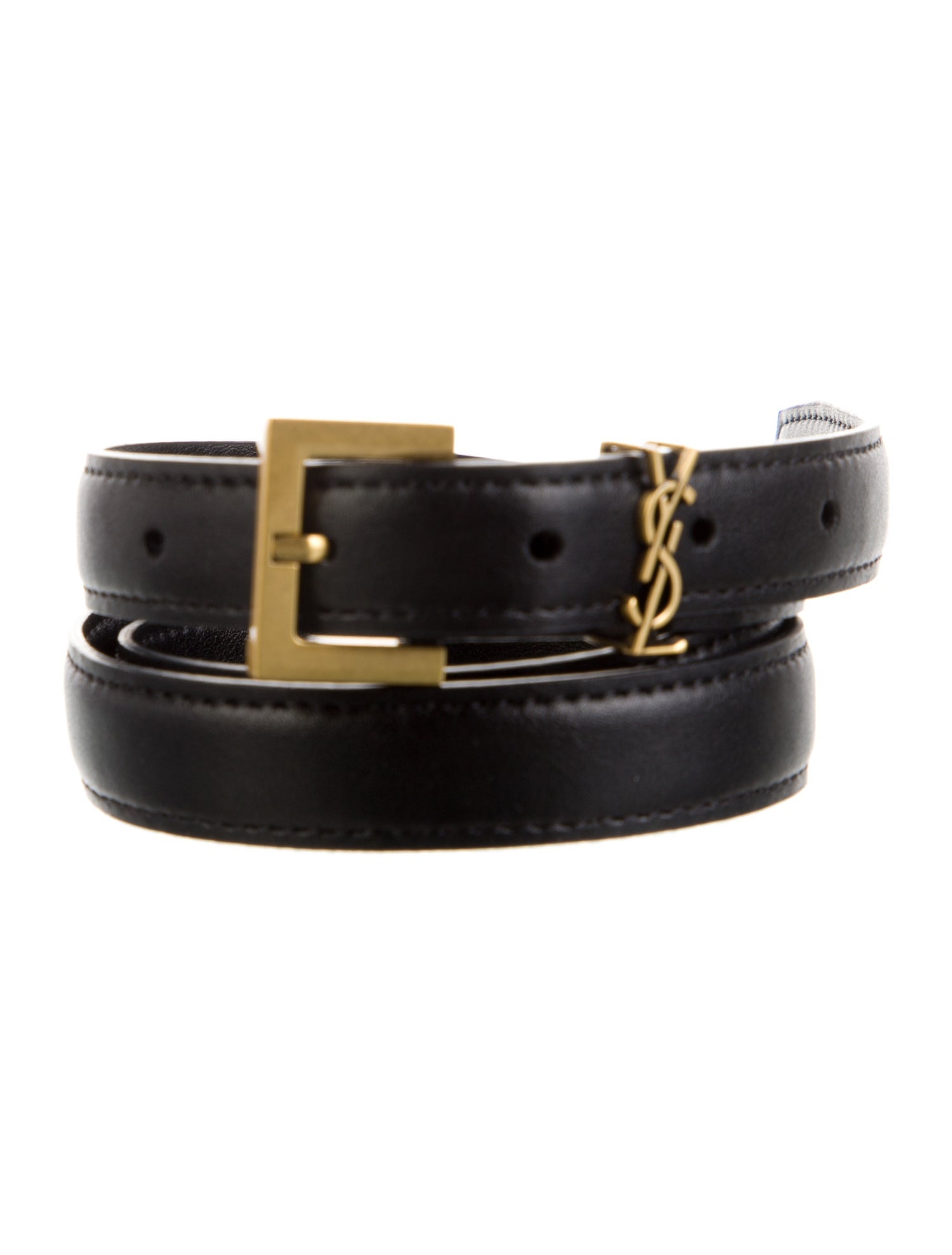 Saint Laurent Skinny Leather Belt