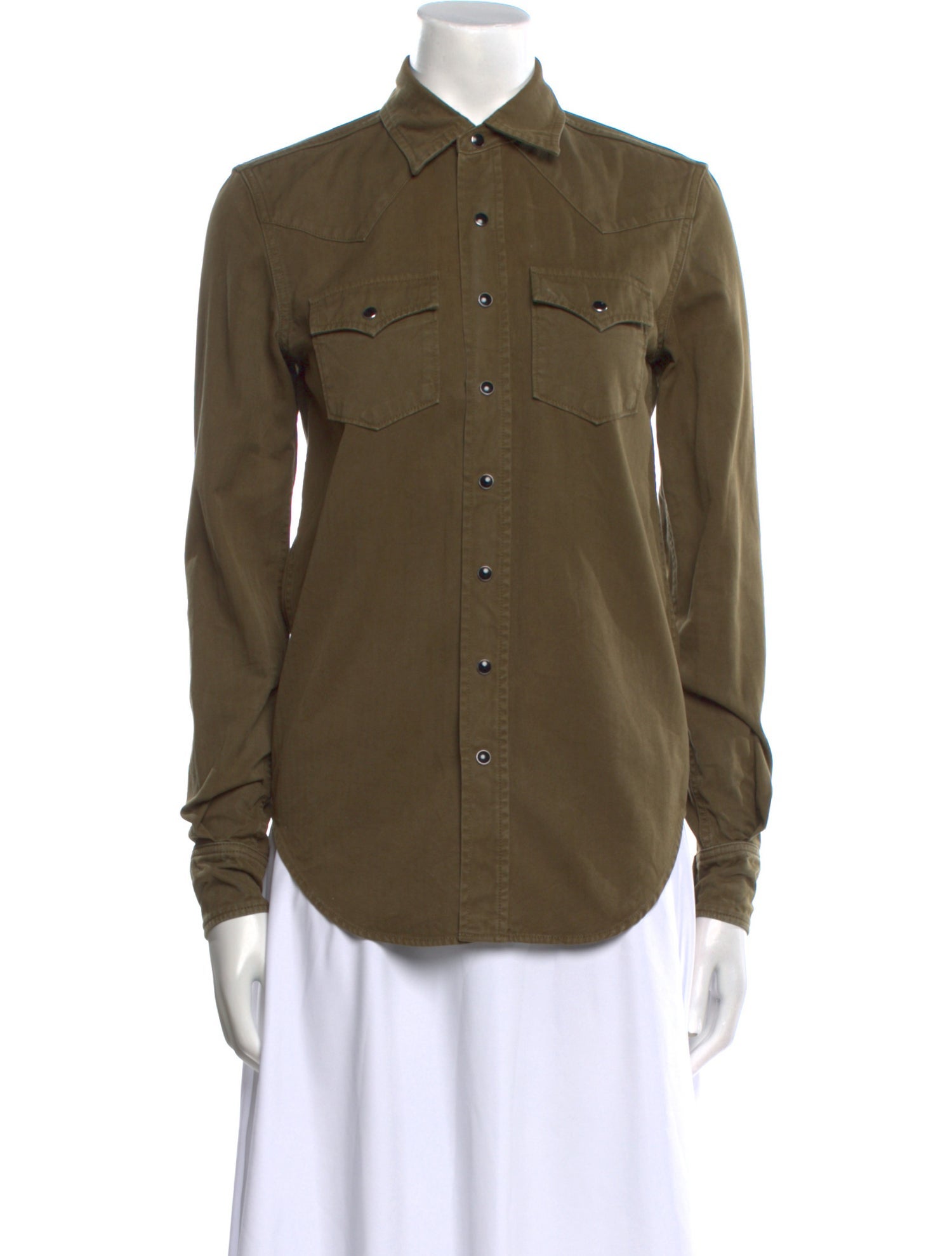 Saint Laurent Long Sleeve Button-Up Top