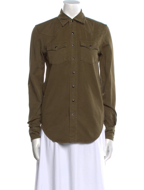 Saint Laurent Long Sleeve Button-Up Top