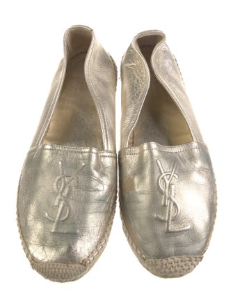 Saint Laurent Signature Logo Leather Espadrilles