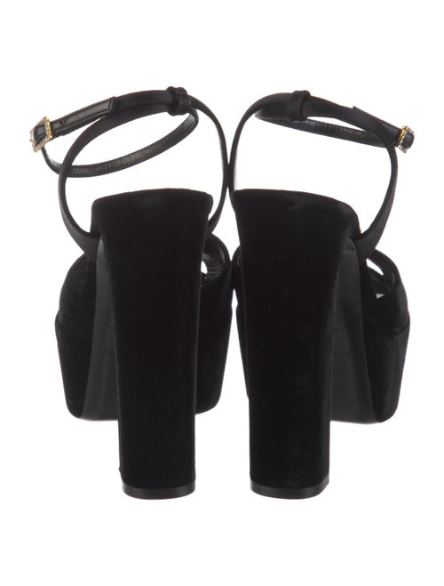 Saint Laurent Velvet Crystal Embellishments Sandals