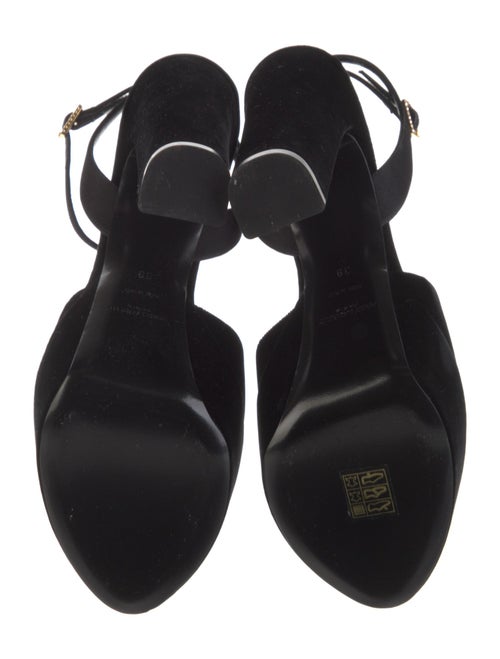 Saint Laurent Velvet Crystal Embellishments Sandals