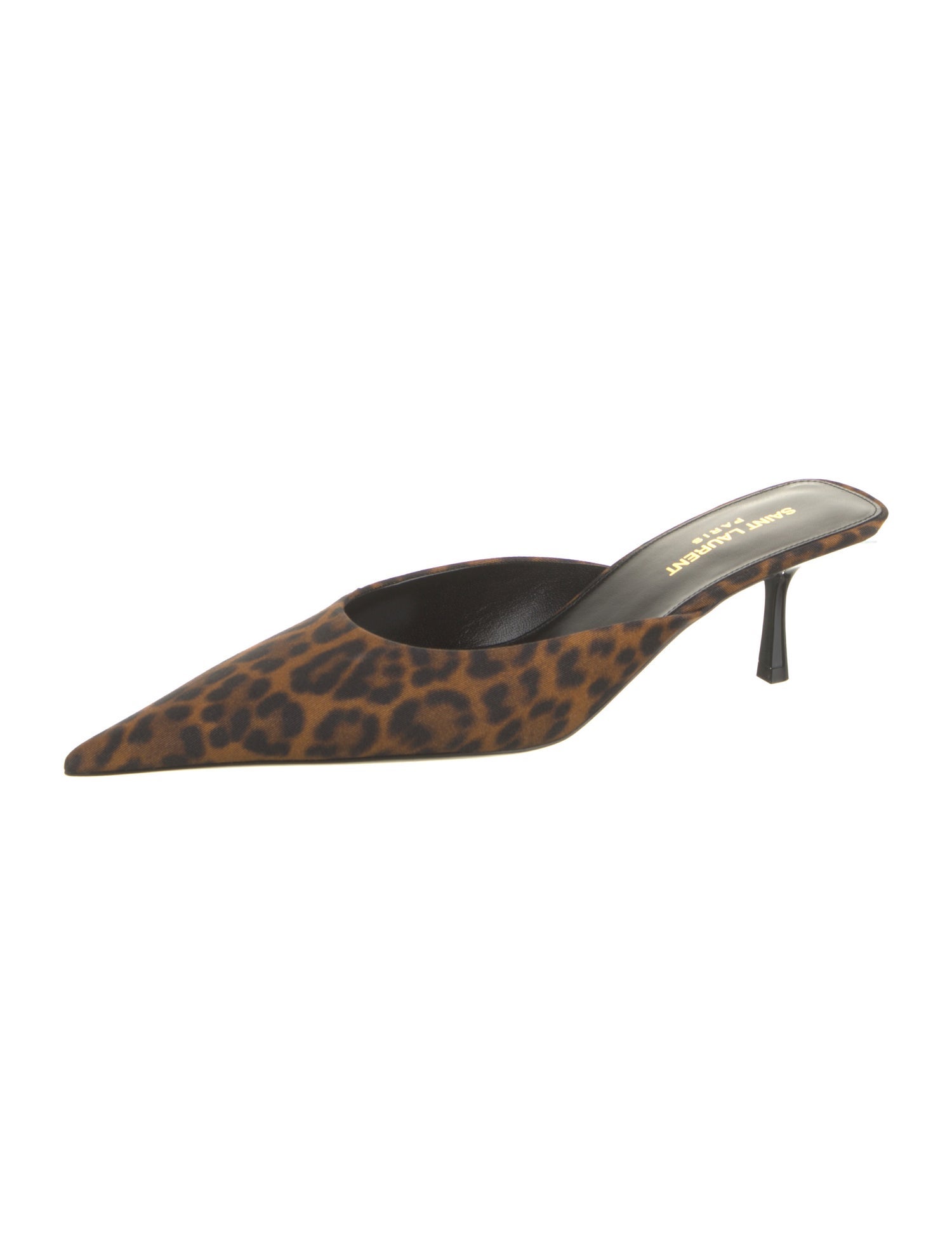 Saint Laurent Canvas Animal Print Mules