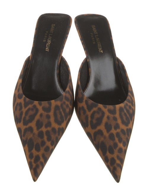 Saint Laurent Canvas Animal Print Mules