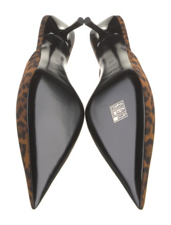 Saint Laurent Canvas Animal Print Mules