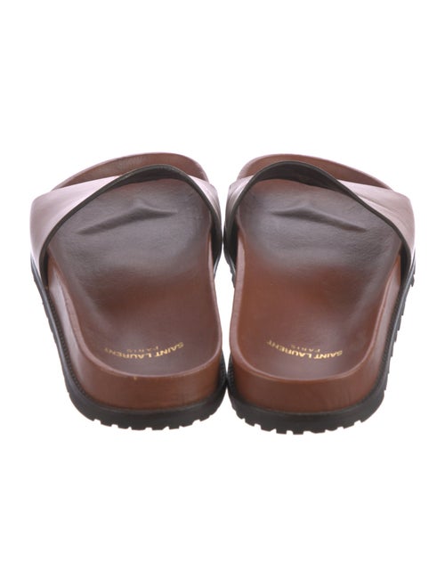 Saint Laurent Leather Embroidered Accent Slides