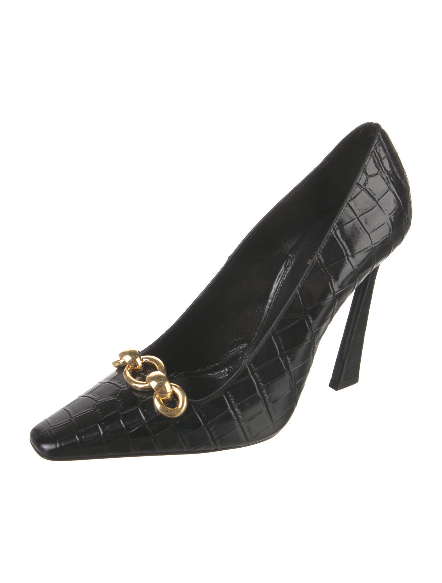 Saint Laurent Crocodile Animal Print Pumps w/ Tags