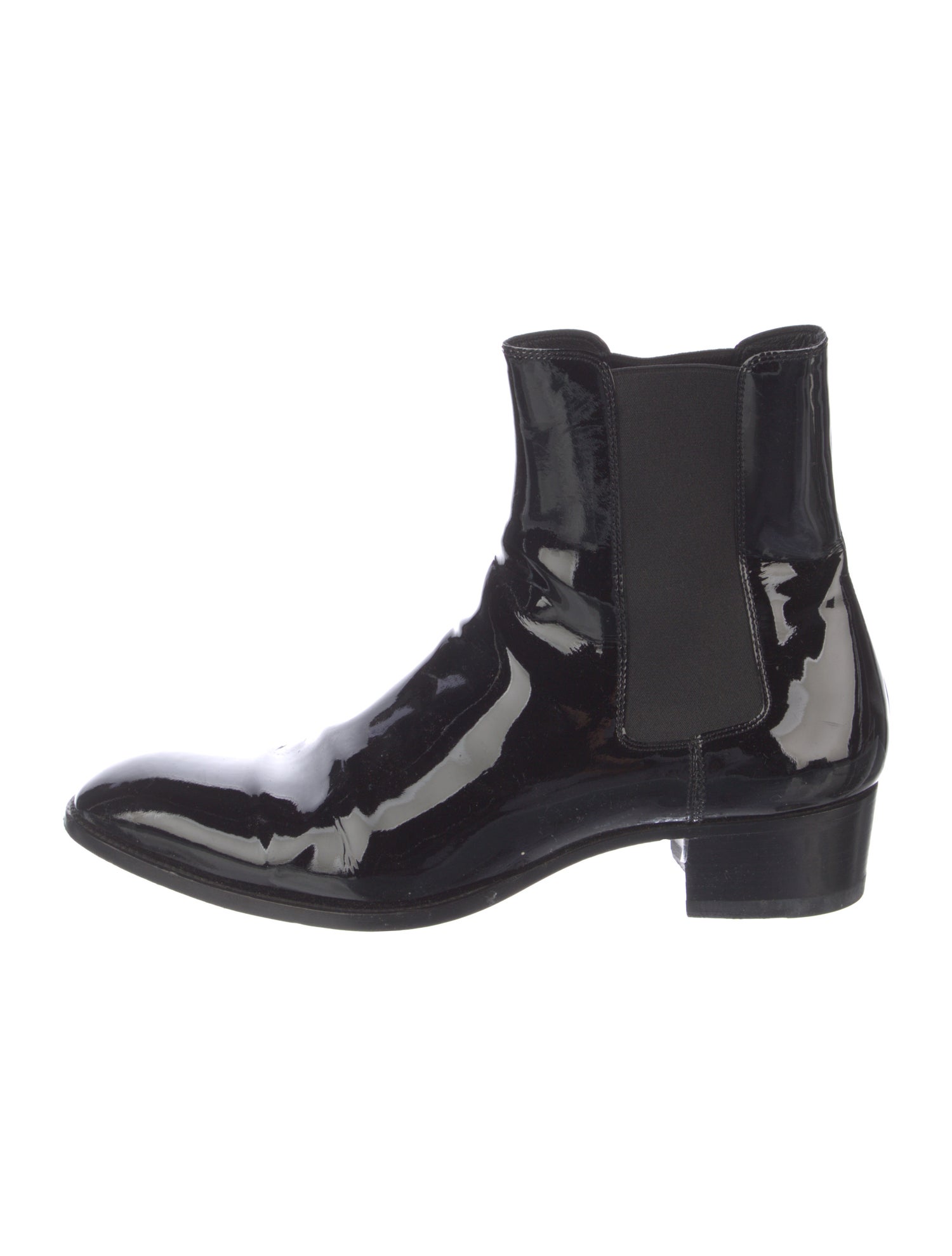 Saint Laurent Patent Leather Chelsea Boots