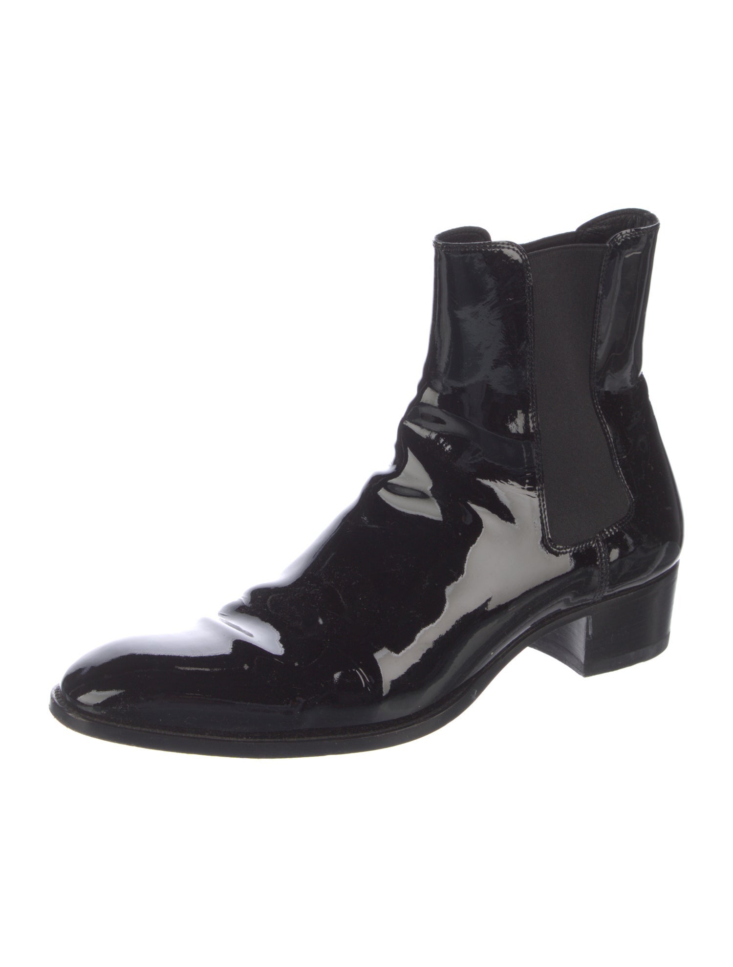 Saint Laurent Patent Leather Chelsea Boots