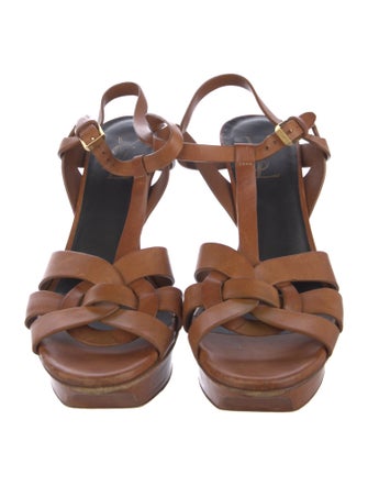 Saint Laurent Leather T-Strap Sandals