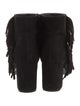 Saint Laurent Suede Fringe Trim Accent Boots