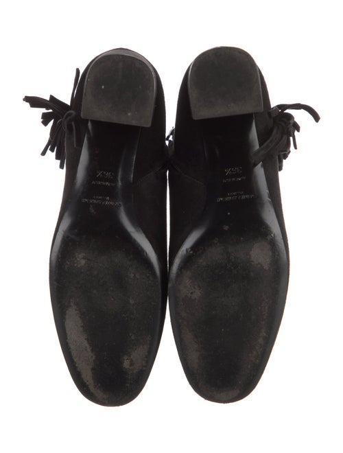 Saint Laurent Suede Fringe Trim Accent Boots