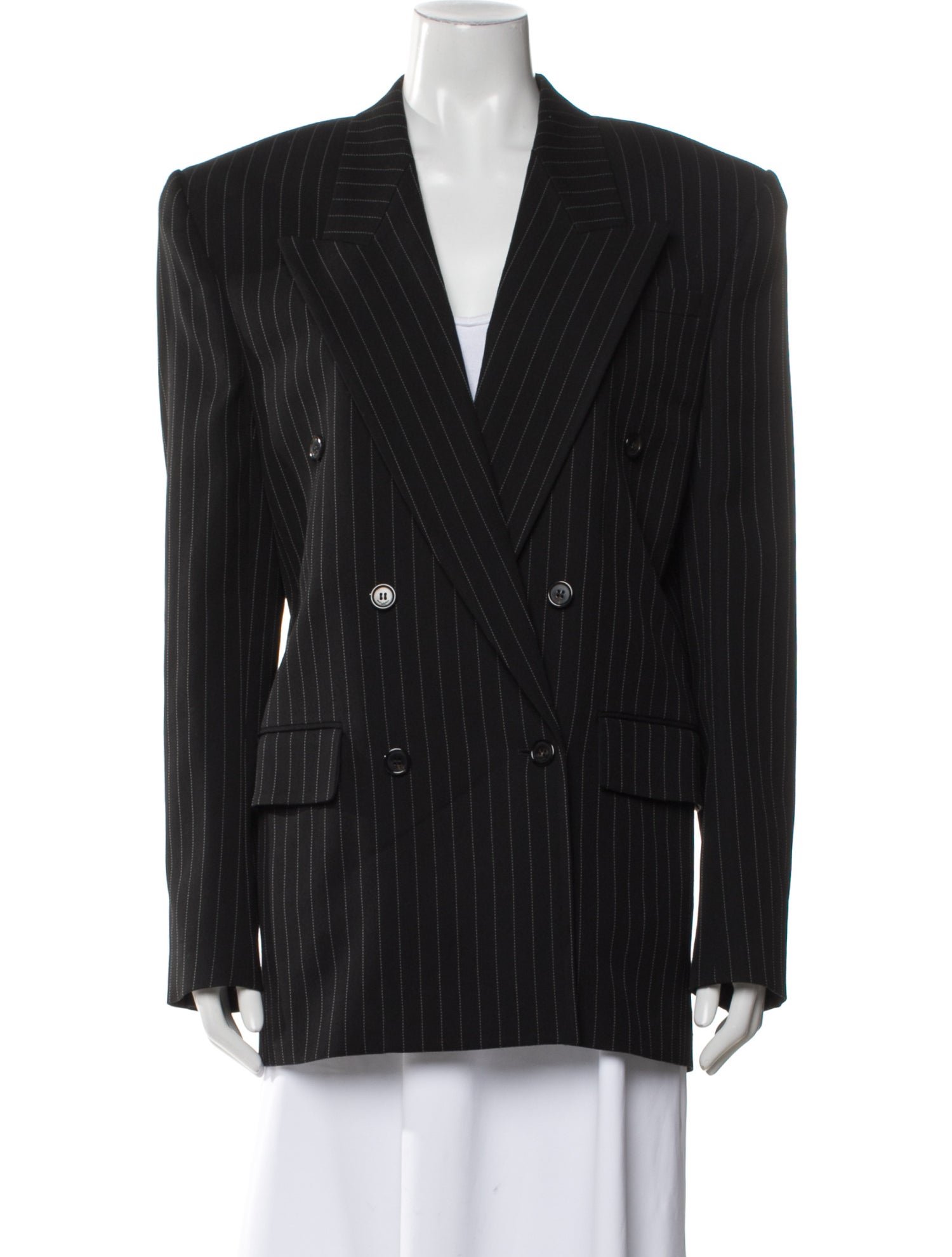 Saint Laurent Wool Striped Blazer