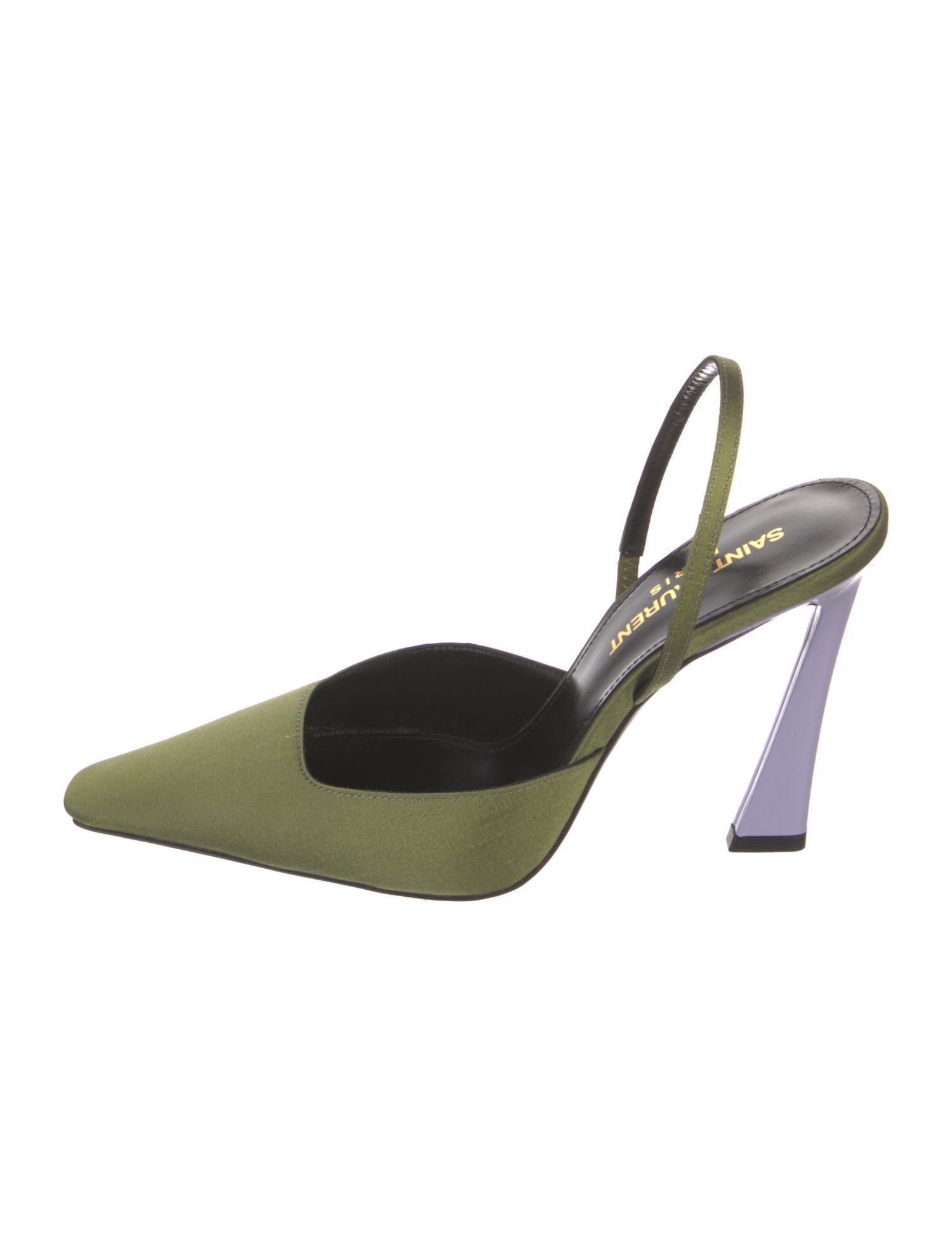 Saint Laurent Satin Slingback Pumps w/ Tags