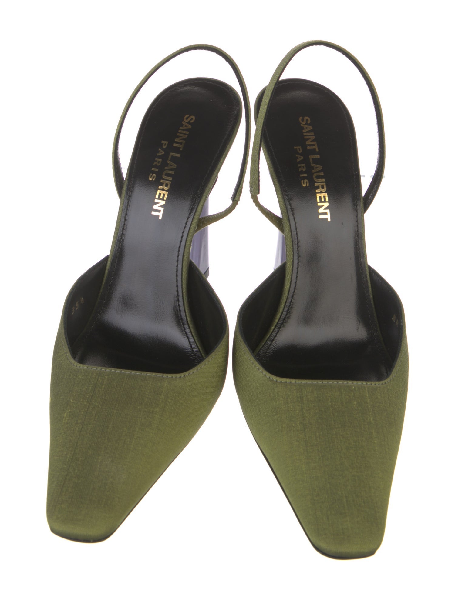 Saint Laurent Satin Slingback Pumps w/ Tags