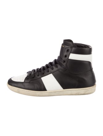 Saint Laurent Leather Colorblock Pattern Sneakers