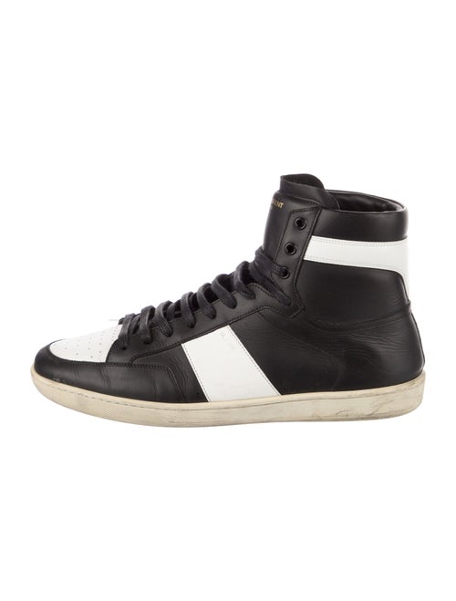 Saint Laurent Leather Colorblock Pattern Sneakers