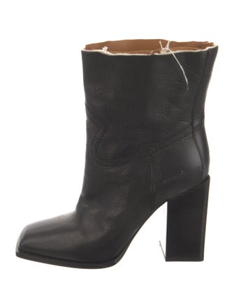 Saint Laurent Leather Distressed Accents Boots