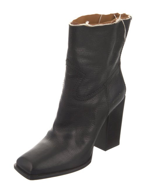 Saint Laurent Leather Distressed Accents Boots