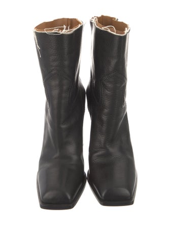 Saint Laurent Leather Distressed Accents Boots