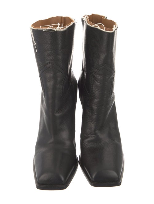Saint Laurent Leather Distressed Accents Boots