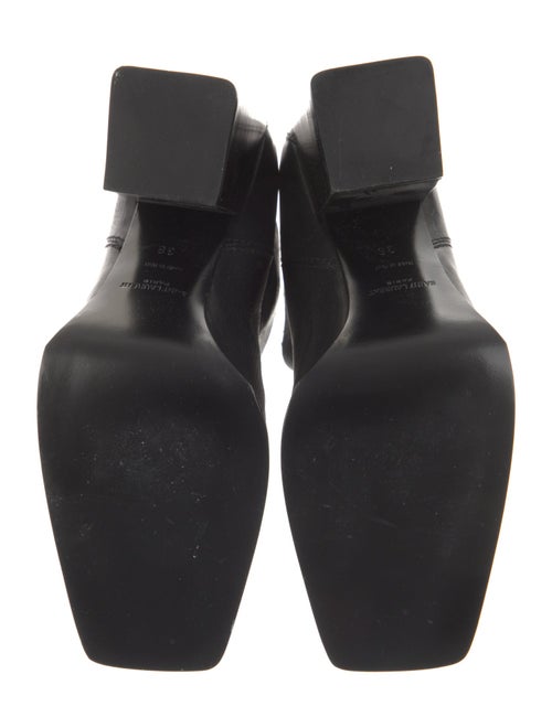 Saint Laurent Leather Distressed Accents Boots