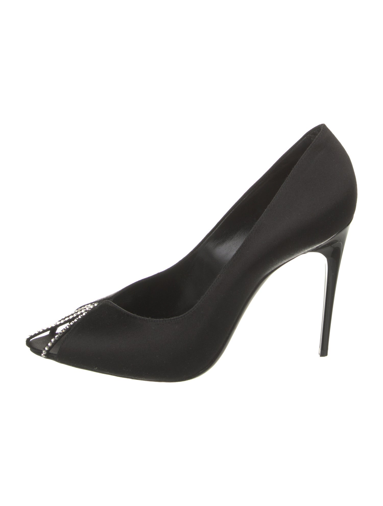 Saint Laurent Satin Crystal Embellishments Pumps