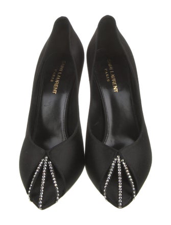 Saint Laurent Satin Crystal Embellishments Pumps