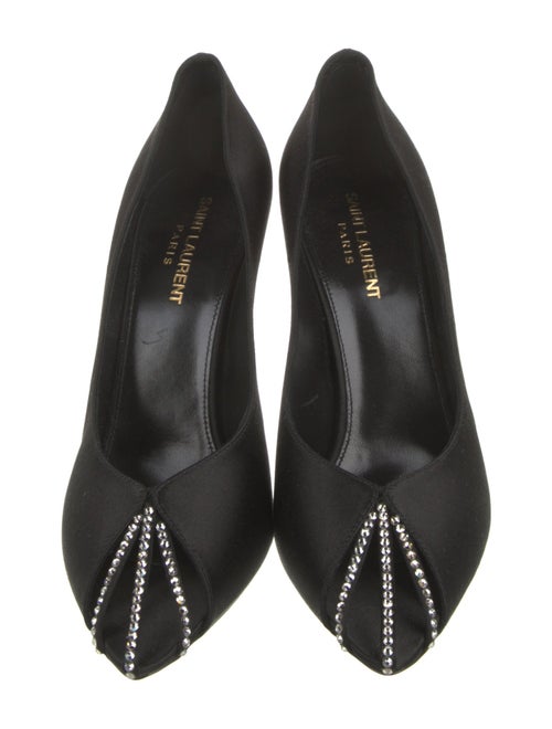 Saint Laurent Satin Crystal Embellishments Pumps