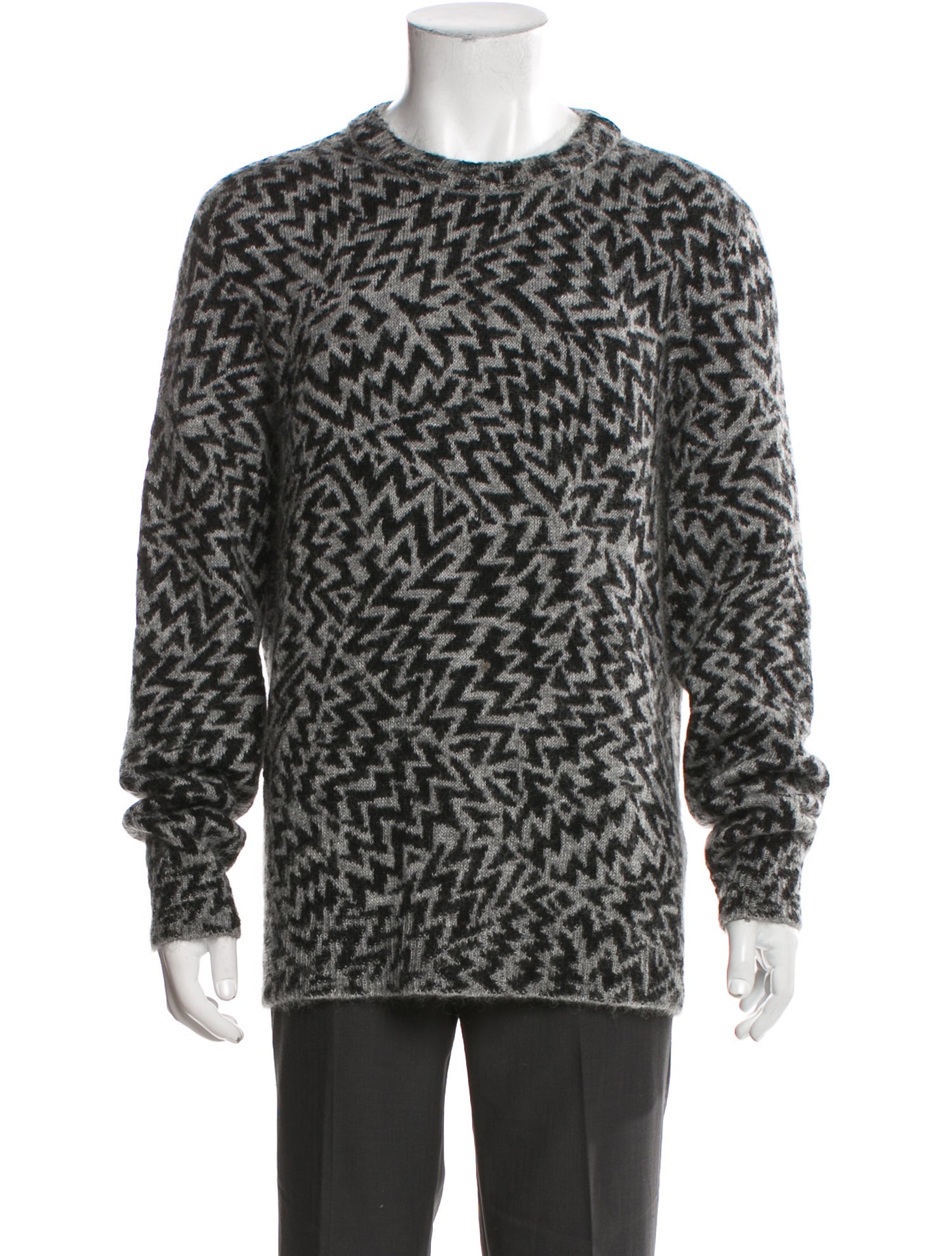 Saint Laurent Printed Crew Neck Pullover