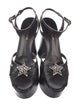 Saint Laurent Leather Crystal Embellishments Sandals