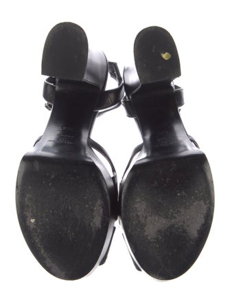 Saint Laurent Leather Crystal Embellishments Sandals