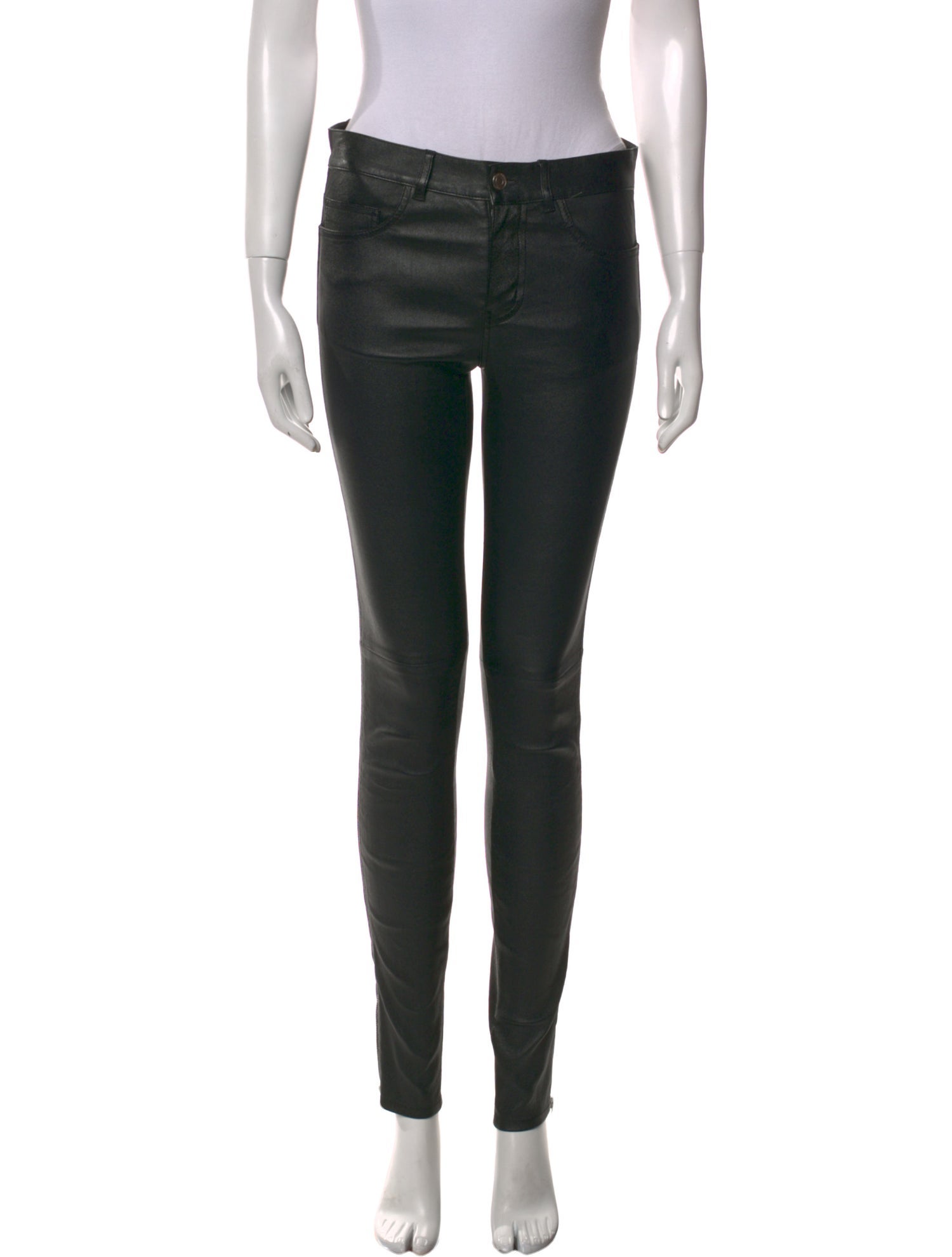 Saint Laurent Leather Skinny Leg Pants